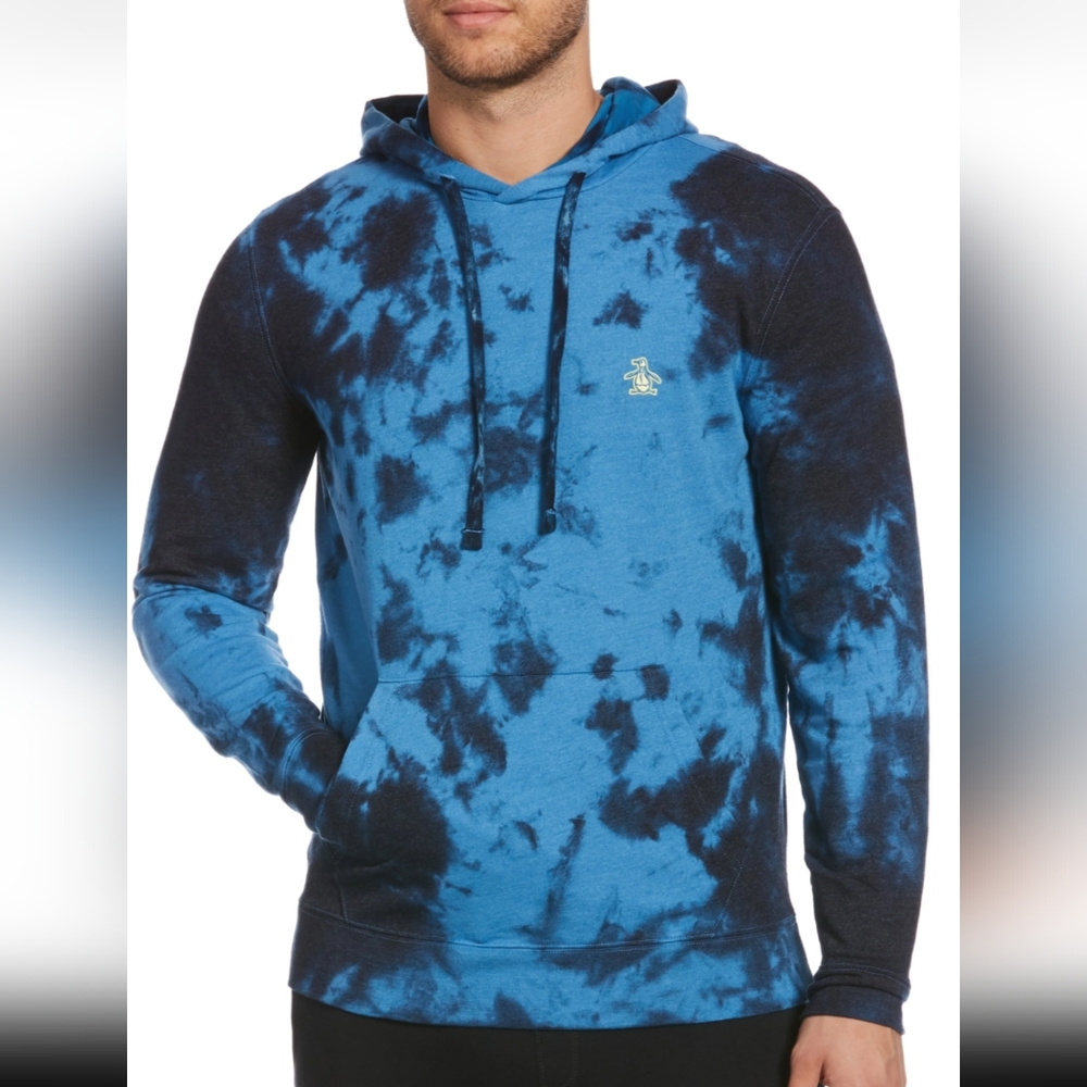 Penguin tie dye tshirt hoodie sz Medium